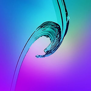 Abstract Water Splash Curl on Vibrant Blue and Purple Gradient Background HD phone wallpaper