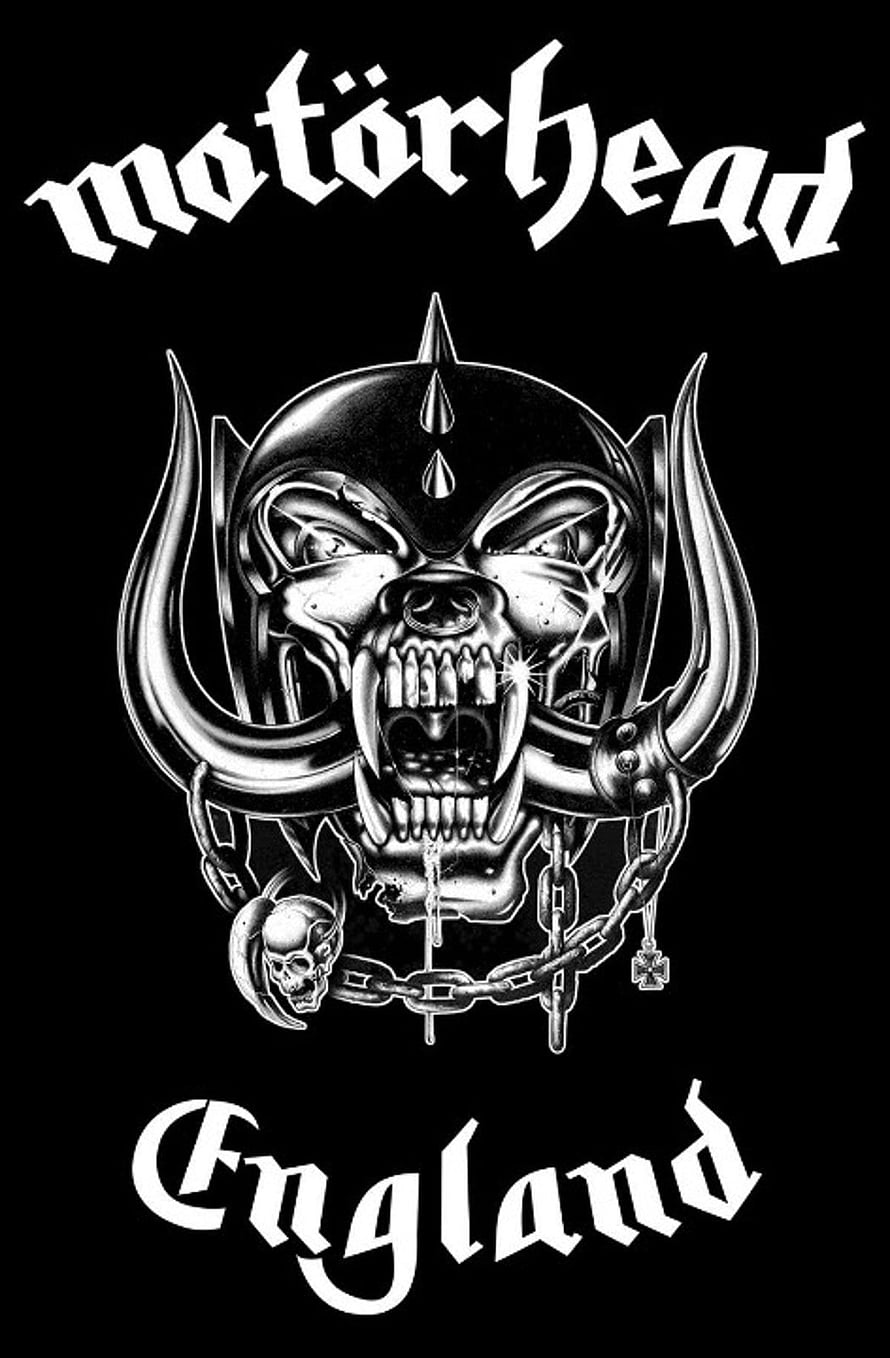 Motörhead Iron Fred Skull Logo Black and White Metal Band Artwork HD phone wallpaper