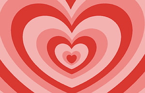 Concentric Red and Pink Hearts Pattern with Retro Aesthetic Design HD wallpaper