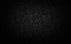 Dark Baroque Damask Pattern with Ornate Floral Scrollwork and Vignette HD wallpaper