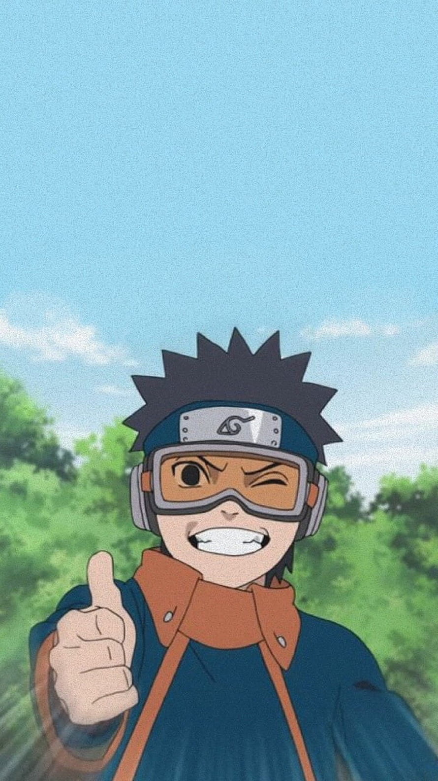Young Uchiha Obito Wearing Goggles and Headband in Naruto Anime HD phone wallpaper