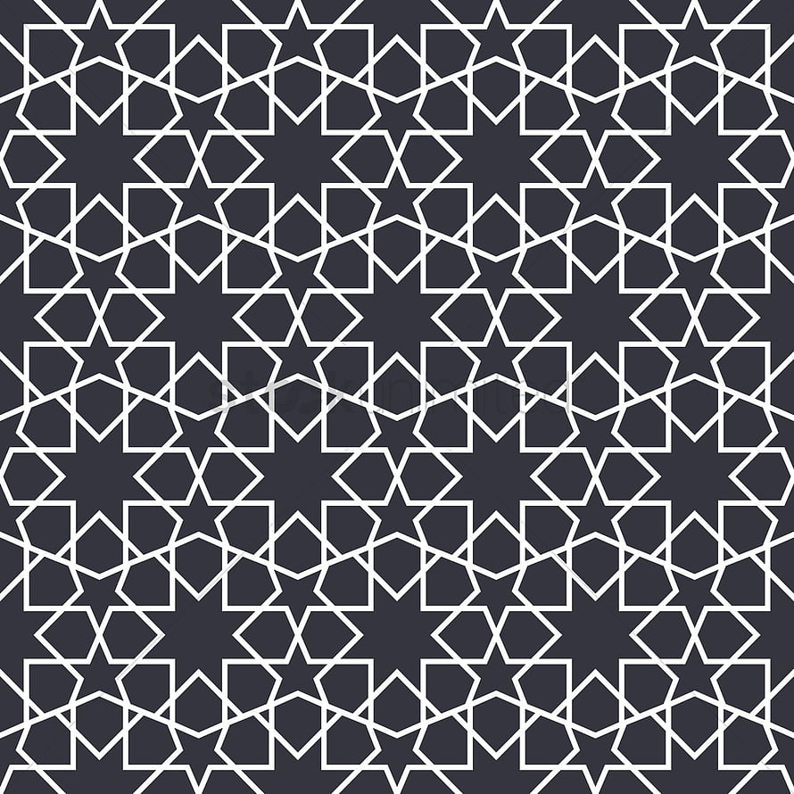 Dark charcoal and white Islamic geometric star pattern with interlocking octagonal lattice design HD phone wallpaper