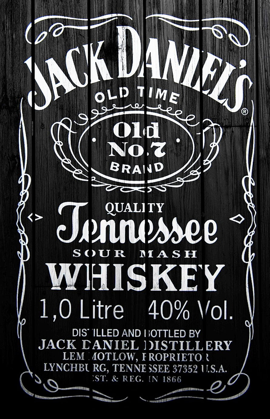 Jack Daniel's Old No. 7 Tennessee Whiskey Vintage Label on Dark Wood Planks HD phone wallpaper