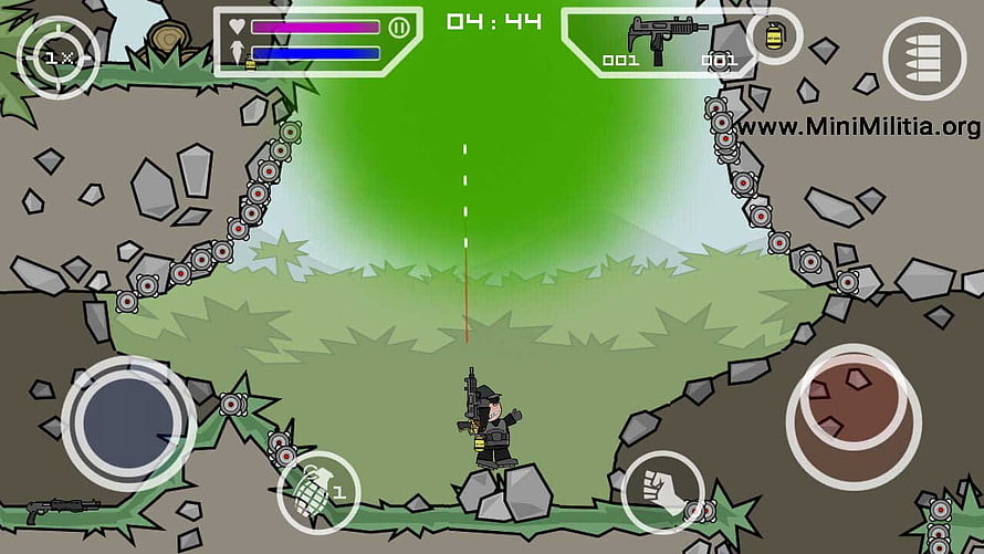 Mini Militia Doodle Army 2 Gameplay Screenshot with Green Gas and Tactical HUD HD wallpaper