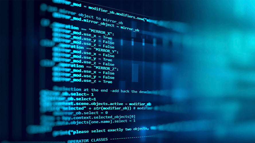 Blue Tinted Computer Code On Screen With Shallow Depth Of Field HD wallpaper