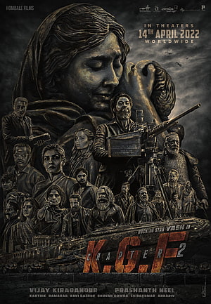 K.G.F: Chapter 2 Official Movie Poster Featuring Yash and Ensemble Cast HD phone wallpaper