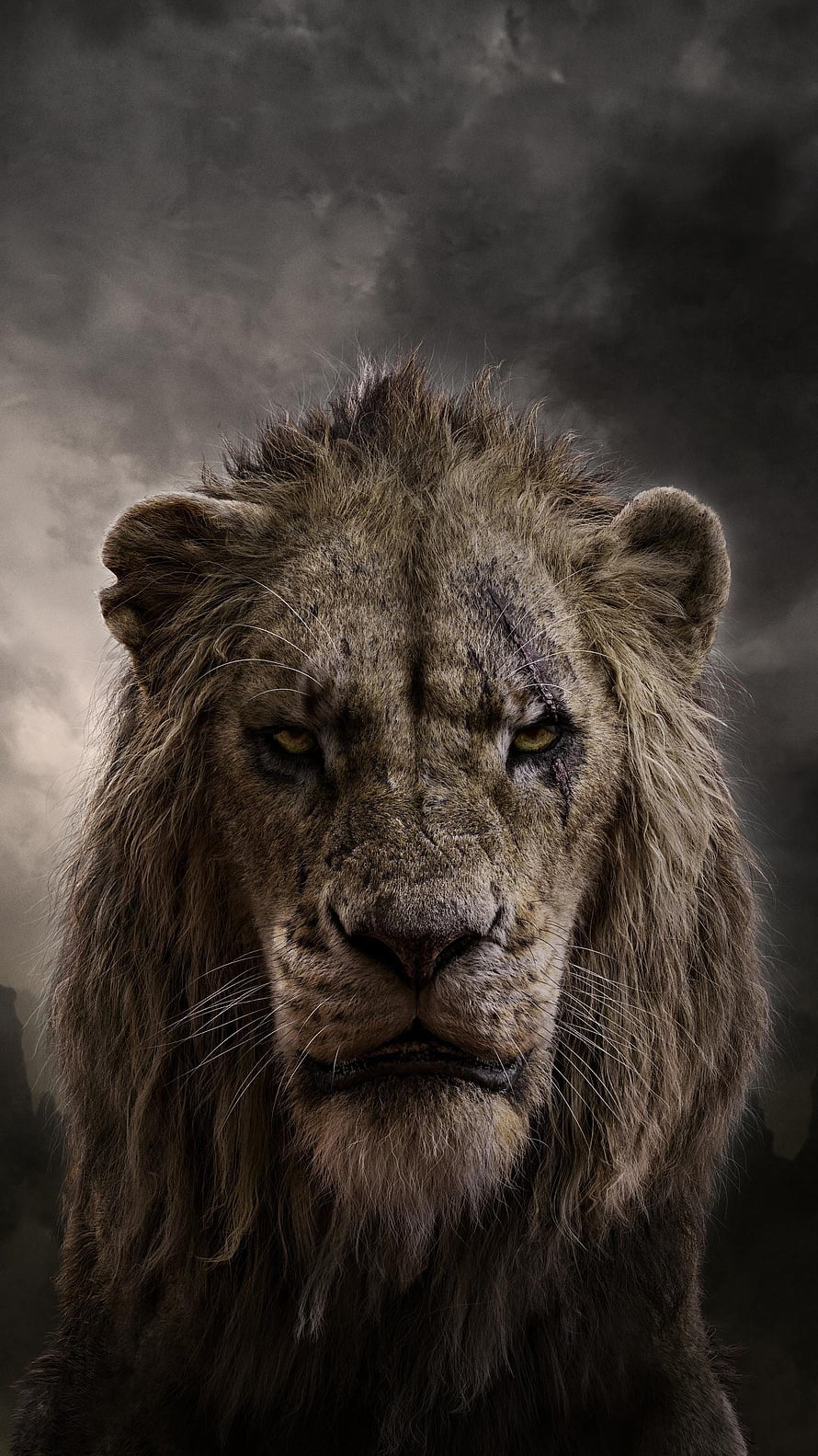 Scar from The Lion King in a Dramatic Dark Portrait HD phone wallpaper