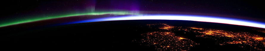 Earth From Space With Aurora Borealis And City Lights At Night HD wallpaper