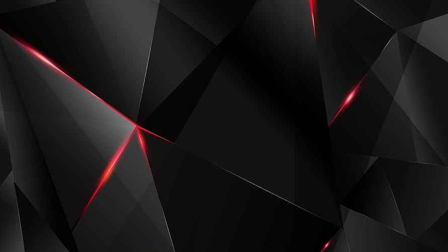 Dark Geometric Abstract Wallpaper with Red Neon Light Accents HD wallpaper
