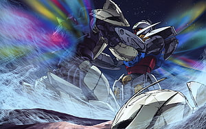 Gundam Turn A Gundam anime mecha artwork with vibrant energy effects and dynamic action pose HD wallpaper