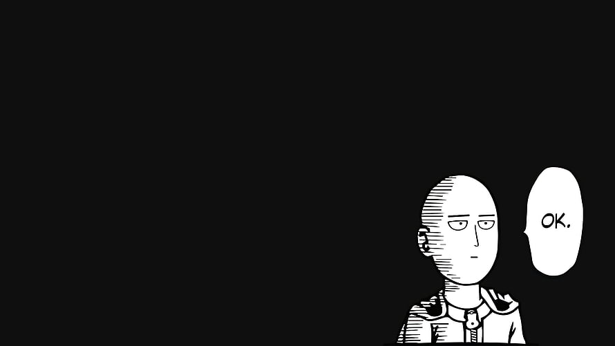 Saitama from One Punch Man in Minimalist Black and White Comic Style HD wallpaper