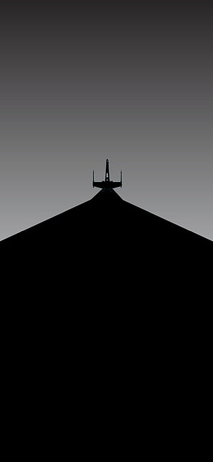 Star Wars TIE Fighter Silhouette on Dark Minimalist AMOLED Background HD phone wallpaper