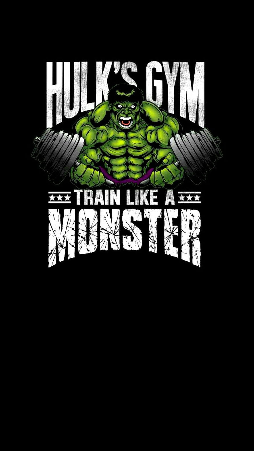 Hulk Gym Workout Poster with Dumbbells and Monster Training Slogan HD phone wallpaper