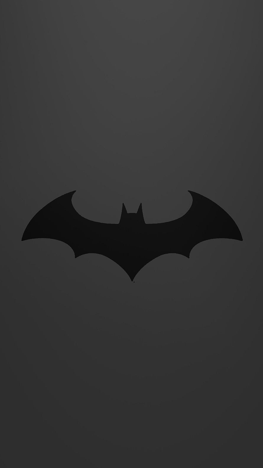 Minimalist Batman Bat Symbol Silhouette on Dark Grey Background, Batman Logo , batman screensaver HD phone wallpaper