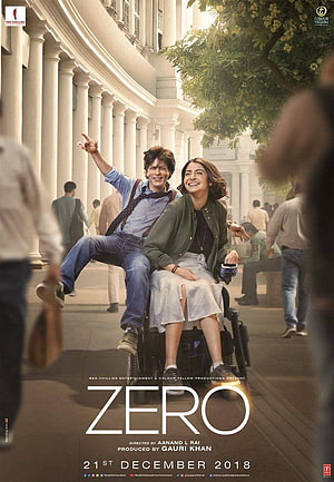 Zero Movie Poster Featuring Shah Rukh Khan and Anushka Sharma in a Wheelchair HD phone wallpaper