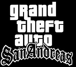 Grand Theft Auto San Andreas Official Logo Black and White Typography Design HD wallpaper