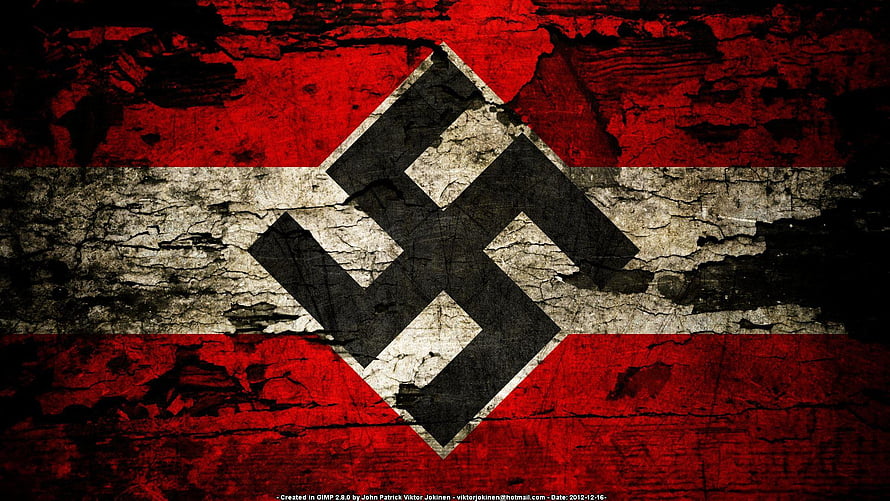 Distressed Grunge Nazi Flag Design with Cracked Texture and Dark Red Tones HD wallpaper