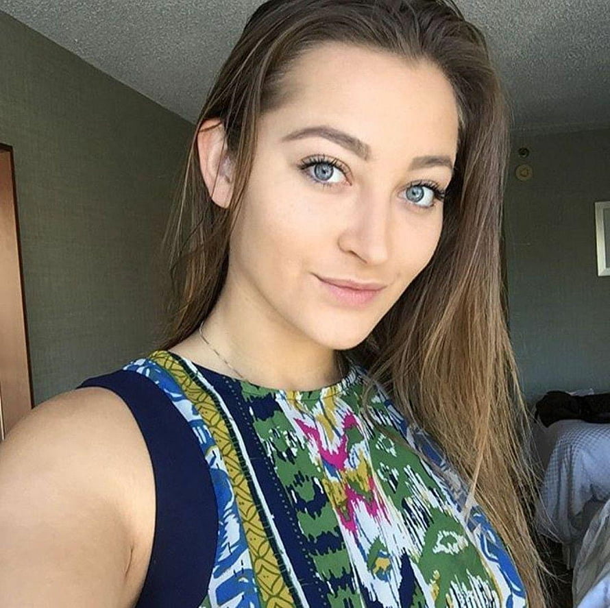 Dani Daniels Casual Indoor Portrait Wearing Colorful Patterned Top HD wallpaper