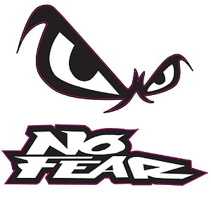 No Fear Gaming Logo with Stylized Eye and Bold Typography HD phone wallpaper