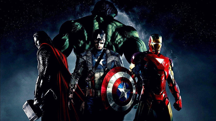 Avengers Team Lineup Featuring Thor, Captain America, Iron Man, and Hulk HD wallpaper