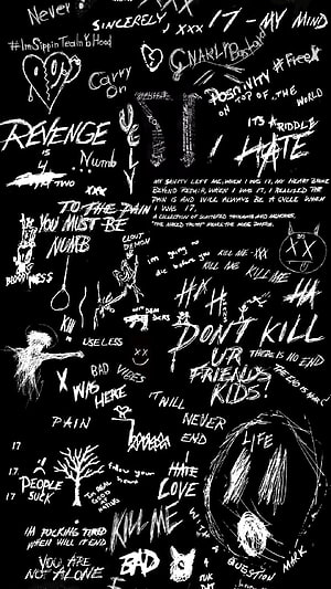XXXTentacion Numb Album Artwork Black and White Graffiti Style HD phone wallpaper