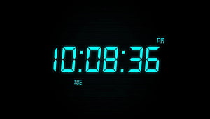 Glowing Cyan Digital Clock Display on Black Background HD wallpaper