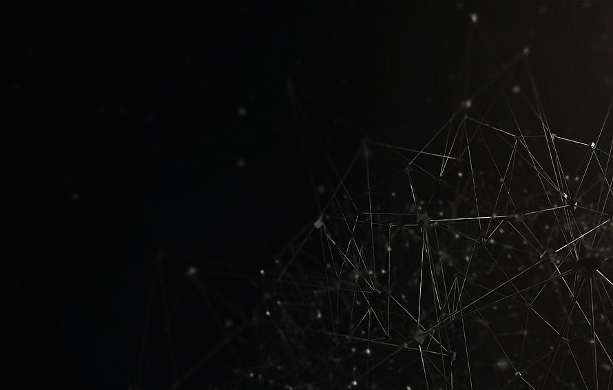 Abstract Dark Network Constellation with Glowing Nodes and Connecting Lines HD wallpaper