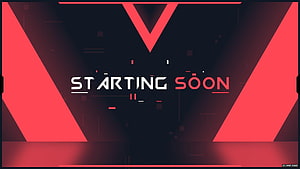 Valorant Starting Soon Stream Overlay with Red Geometric Design HD wallpaper