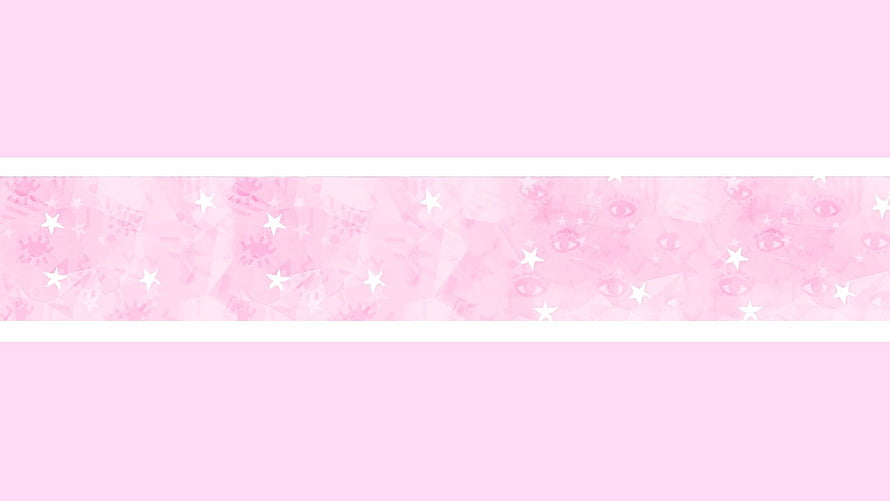 Soft Pink Aesthetic Banner With Star Accents and Subtle Anime Eye Pattern HD wallpaper