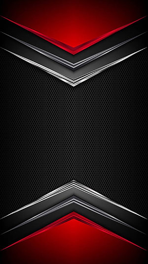 Aggressive Black and Red Metallic Chevron Design with Silver Accents HD phone wallpaper