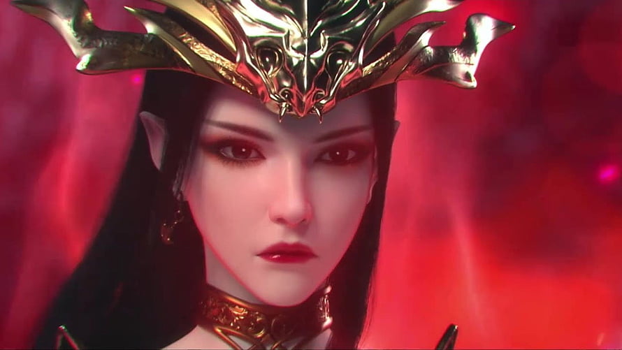 Queen Medusa from Battle Through the Heavens in Ornate Golden Crown HD wallpaper