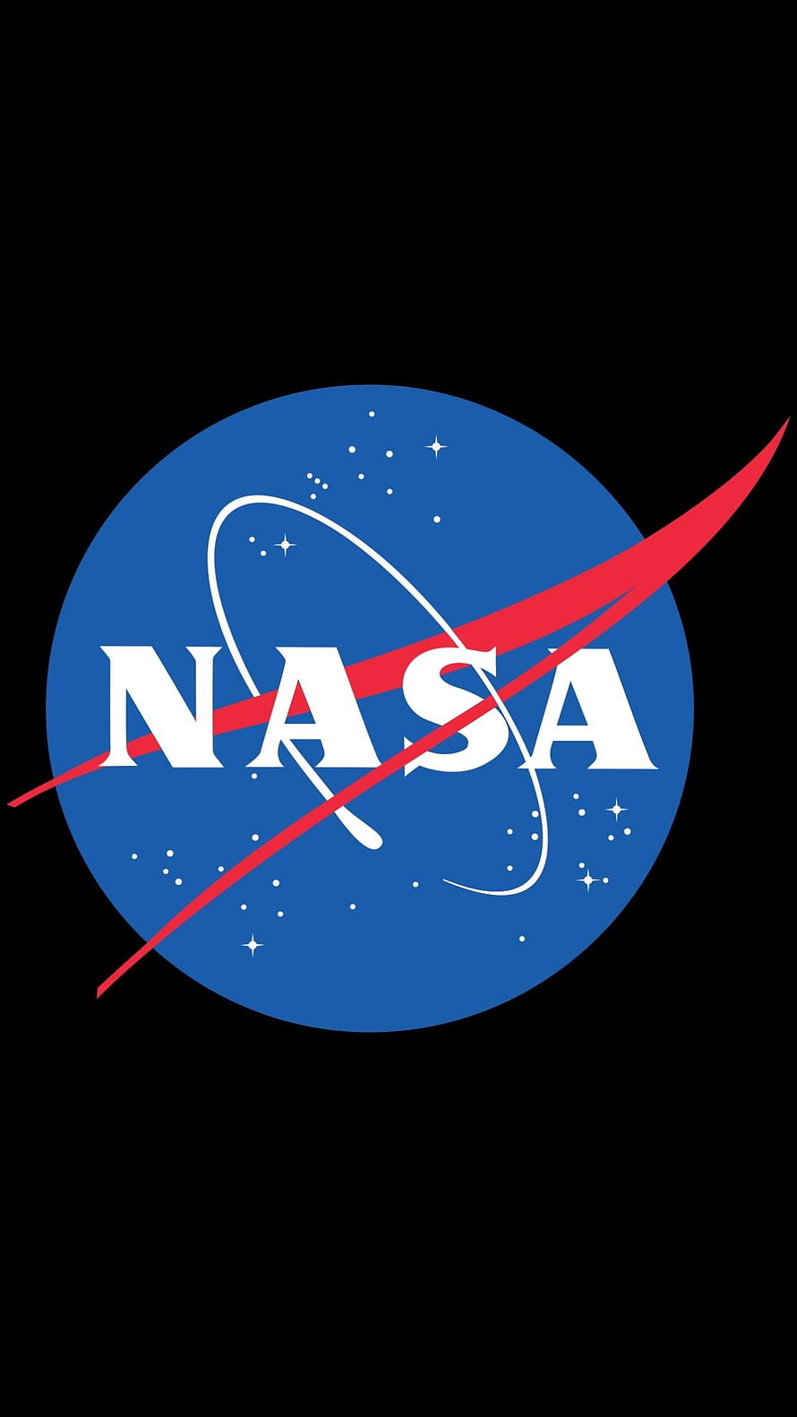 NASA Logo on Black Background with Blue Circle and Red Vector HD phone wallpaper