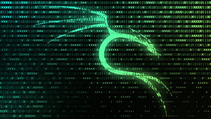 Kali Linux Terminal Interface with Glowing Green Snake Logo on Binary Code Background HD wallpaper