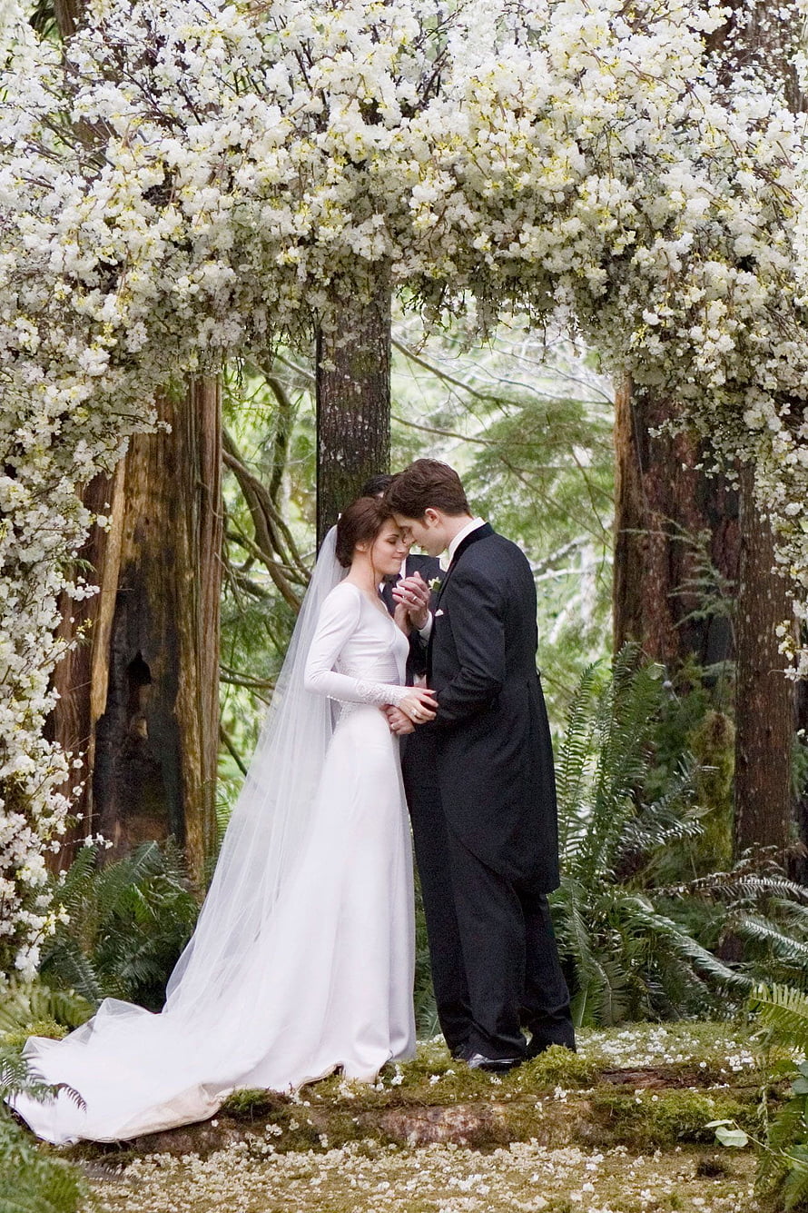 Twilight Saga Wedding Scene in Blossoming Forest HD phone wallpaper