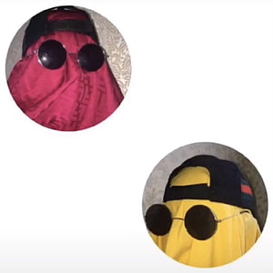Matching Best Friend Profile Pictures With Round Sunglasses And Caps HD phone wallpaper