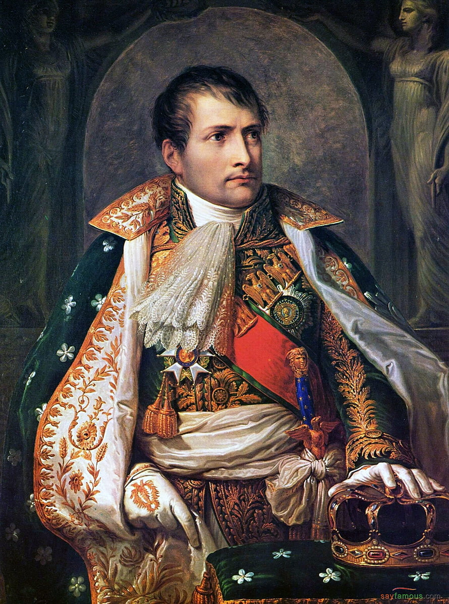 Napoleon Bonaparte in Imperial Regalia with Crown and Military Uniform HD phone wallpaper