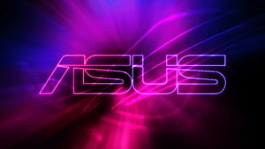 ASUS Neon Logo with Vibrant Purple and Pink Light Streaks on Dark Background HD wallpaper