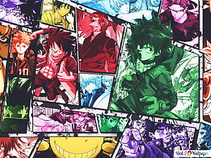 Shonen Jump Anime Character Collage Wallpaper HD wallpaper