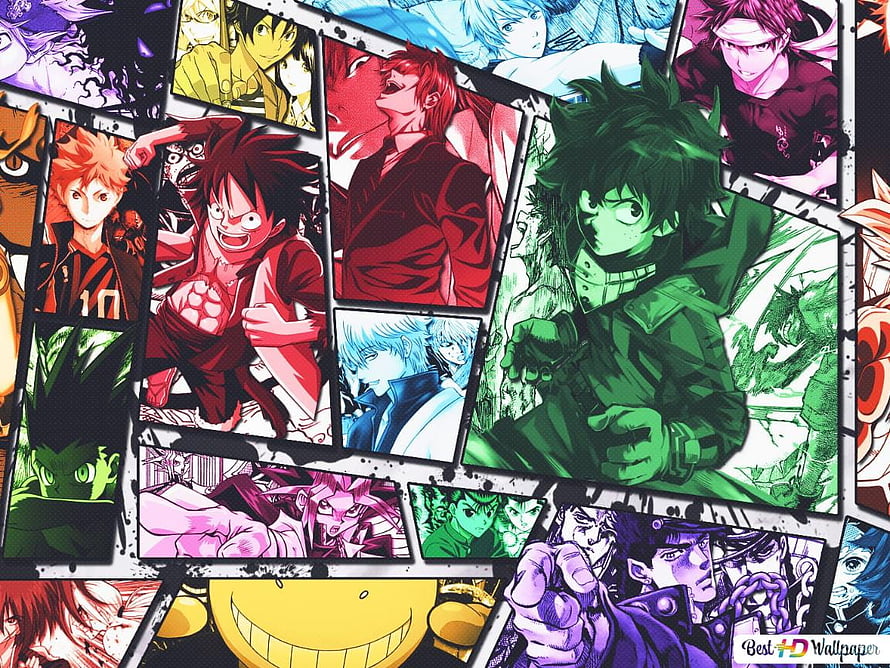 Shonen Jump Anime Character Collage Wallpaper HD wallpaper