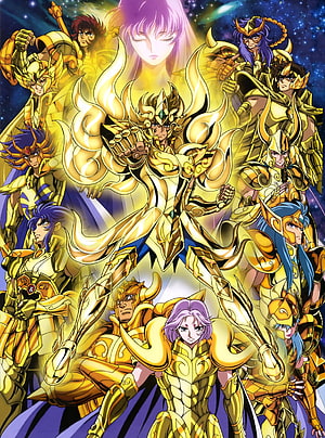 Saint Seiya: Soul of Gold Golden Saints in Full Armor HD phone wallpaper