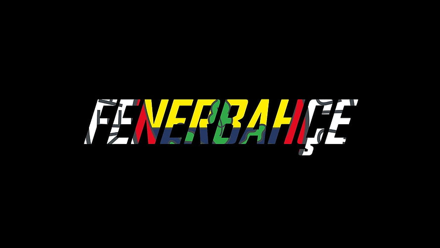 Fenerbahçe Stylized Typography Logo on Black Background HD wallpaper