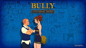 Bully Anniversary Edition Loading Screen Featuring Two Students in a Confrontation HD wallpaper