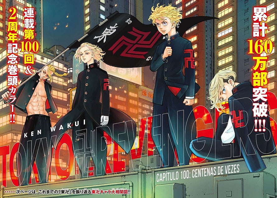 Tokyo Revengers Chapter 100 Anniversary Color Illustration by Ken Wakui HD wallpaper