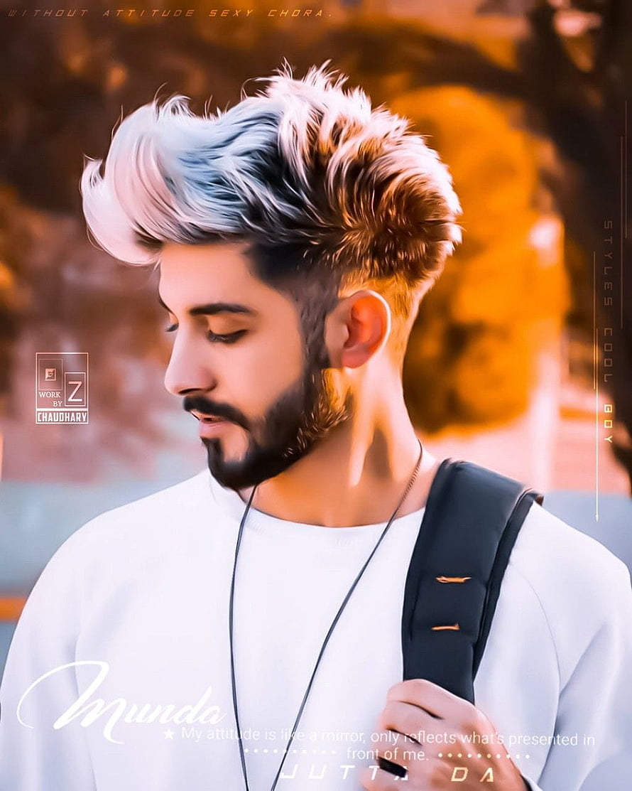 Stylish Young Man With Blue Dyed Hair And Beard Wearing White Shirt And Backpack, HANDSOME BOY'S DP.......CHAUDHARY.INC, stylish boy dp HD phone wallpaper