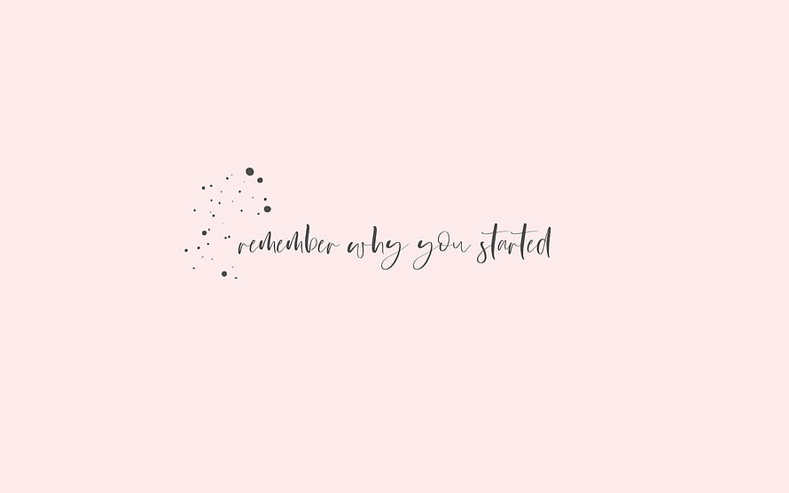 Minimalist Motivational Quote with Elegant Cursive Script and Dot Cluster on Soft Pink Background HD wallpaper