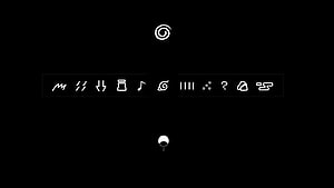 Naruto Shippuden Minimalist Icon Set on Black Background HD wallpaper