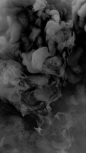Monochrome Smoke Plumes Swirling in Dark Water Abstract Photography HD phone wallpaper