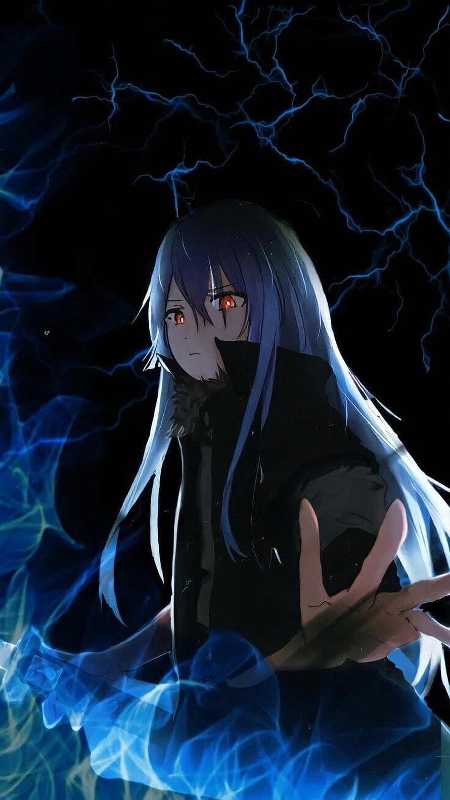 Rimuru Tempest from That Time I Got Reincarnated as a Slime with Blue Lightning HD phone wallpaper