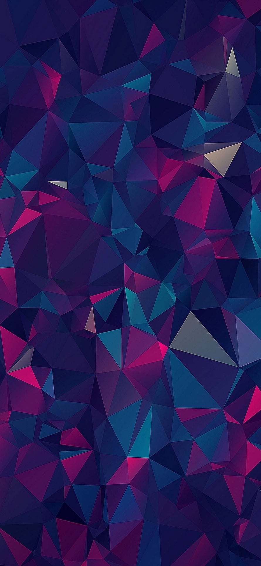 Dark Geometric Low Poly Abstract Pattern in Purple and Teal Tones HD phone wallpaper