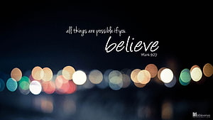 Inspirational Bible Verse Quote with Bokeh Lights on Dark Background HD wallpaper